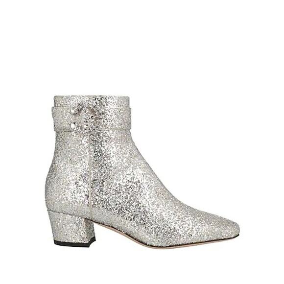 JIMMY CHOO Party Ankle boot in glittery Silver Leather IT 36.5 (US 6.5) - Picture 4 of 16